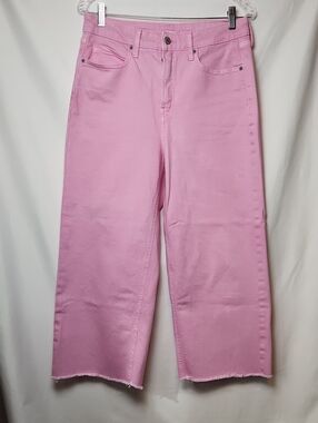Old Navy Pink Wide-Leg Cropped Jeans Size 8
